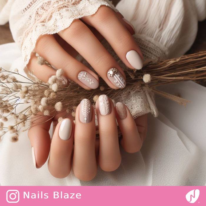 Minimal Boho Style Nails|Wedding-NB-D4